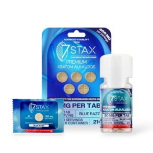 7 Stax 7 Hydroxymitragynine Tablets Blue Razz 50mg Per Tablet