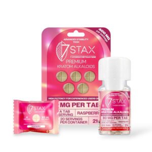 7 Stax 7 Hydroxymitragynine Tablets Raspberry 80mg Per Tablet